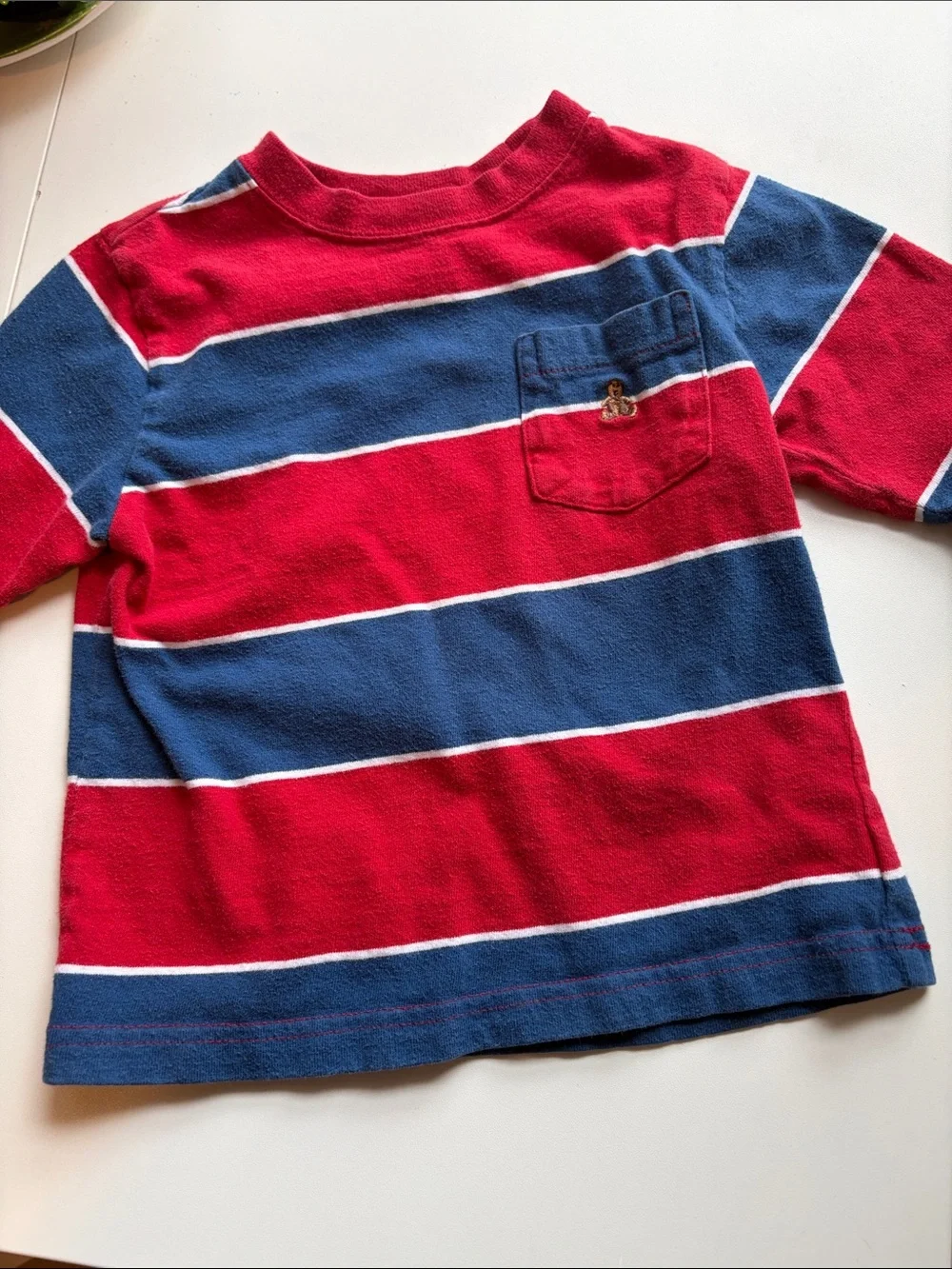 GAP Red and Blue Striped Short Sleeve Tee